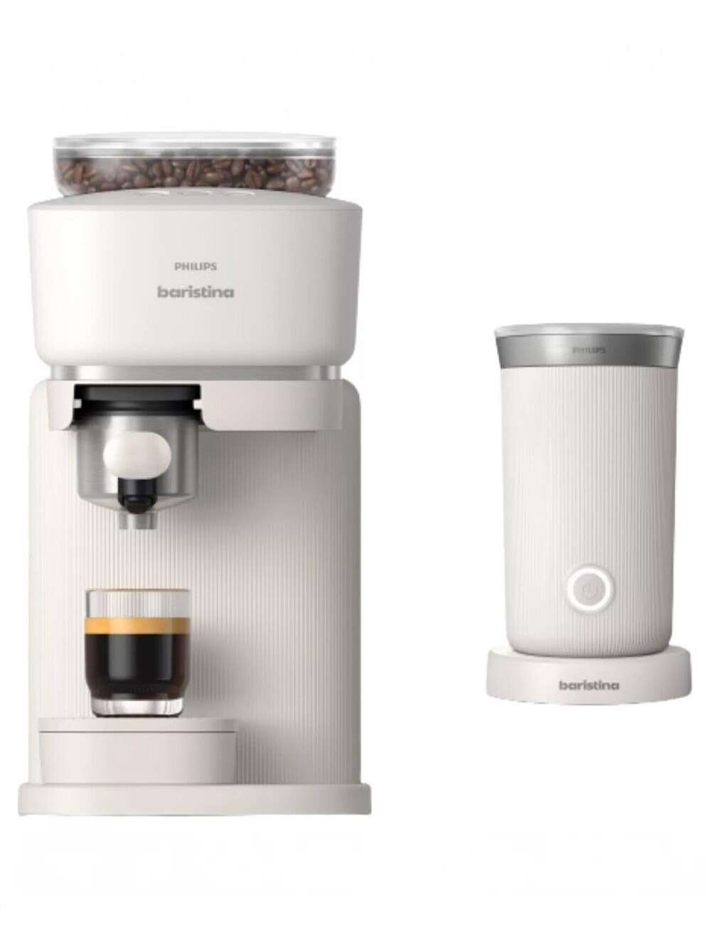 529$ Philips Baristina Automatic Espresso Machine and Milk Frother Bundle White